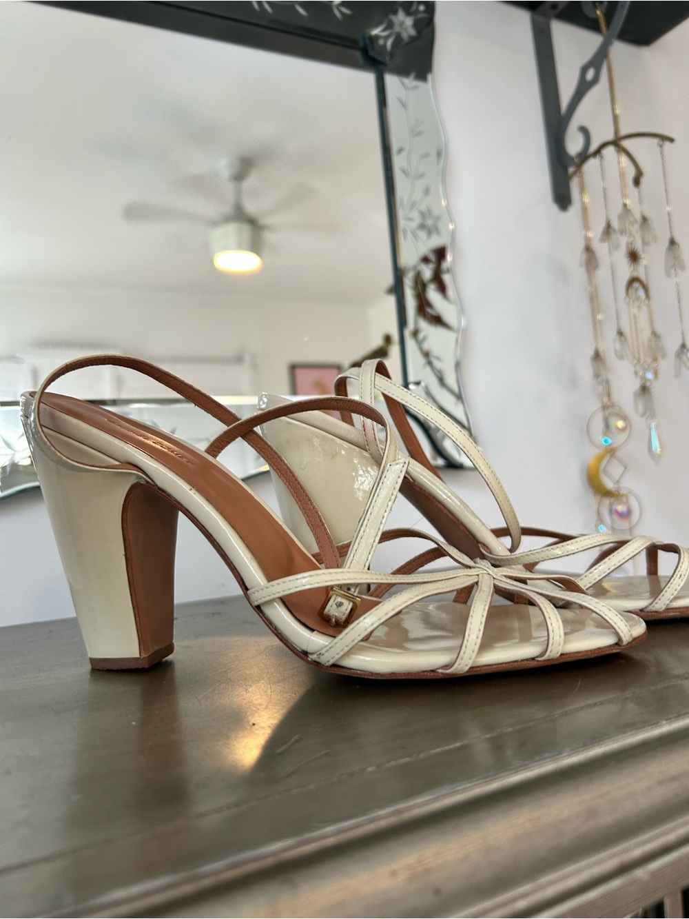 Rachel Comey Cream Strappy Block Heel Sandals summer heels dreamy shoes perfect!